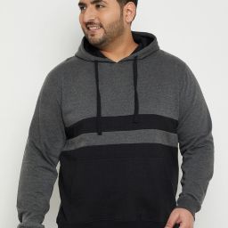Men Full Sleeve Striped Hooded Sweatshirt-image-5