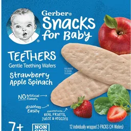 gerber Snacks for Baby Strawberry Apple Spinach Teethers for 7+Month Baby, USA-Made Veg Baby Snacks 60 g-picture-11