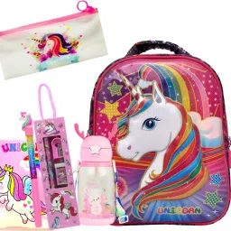 Unicorn with Bottle Pouch Pen Pencil Diary Stationery Set Waterproof School Bag-image-10