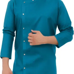 Men Solid Cotton Blend Asymmetric Kurta-image-47