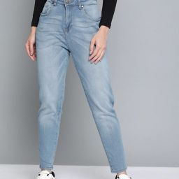 Women Boyfriend High Rise Blue Jeans-image-77
