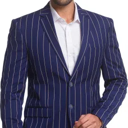 Men Striped Single Breasted Formal Blazer-image-35