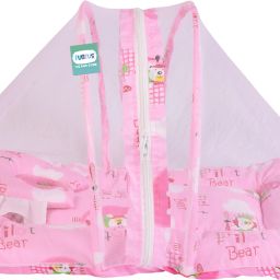 funtus Cotton Infants New Born Baby Mosquito Net Bed With Cushioned Pillow Mosquito Net image 3
