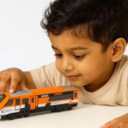 mahadev ji Train toy Pullback Train Nav Bharat Express for 3Y+ Multi Colour image 4