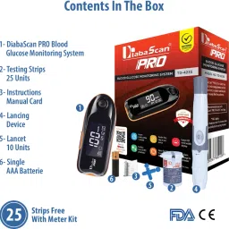DIABASCAN Glucometer Composit Pack with 100 Glucometer Strips image 5