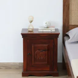 mudramark from pepperfry Airavana Sheesham Wood RHS Bedside Table in Scratch Resistant Honey Oak Finish-picture-0