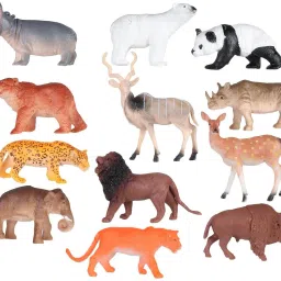 Mini Jungle Safari Set of 12Pcs Realistic Wild Zoo Animals Set Toys For Kids-picture-10