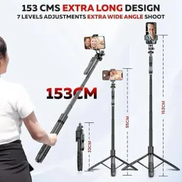 ATSolutions Capture Every Moment: Versatile 360° Rotating Selfie Stick with Tripod Stand Tripod, Tripod Kit image 2