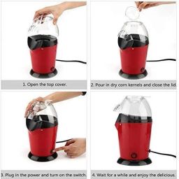 priso Popcorn Maker Instant Oil Free Popcorn Maker Machine with Measuring Cup Popcorn Maker 300 L Popcorn Maker image 3