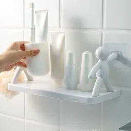 Wall Mounted Shelf, Bathroom Shelf Organizer, Multipurpose Wall Mount NRS1.872 Plastic Wall Shelf-image-70