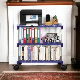 novatic Bookcase 3-Tier Books Storage Organizer Open Display for Home, Office, Library Metal Open Book Shelf image 4