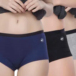 Pack of 3 Women Boy Short Blue, Black, Grey Panty-image-1