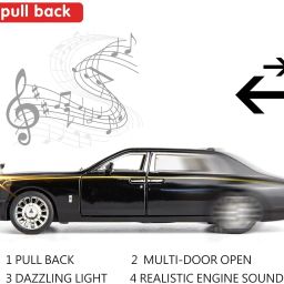 1:32 Rolls Royce Phantom Die cast Metal Car Toy Light & Sound for Boys Girls-image-41