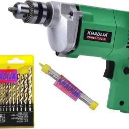 350WATT Electric Drill With 13Pcs Hss Bits & 1Pc Masonary Bit Combo Pistol Grip Drill-image-2