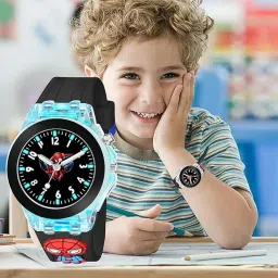 7 Color Glowing Disco Light Watch for Boys Girls with 3D Cute Cartoon on Analog Watch- For Boys & Girls Strap Best Birthday Gift Kids Analouge Multi-Color Light Watch Age 3-15 Years-image-77