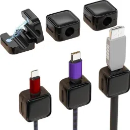 FLOSTRAIN Magnetic Cable Clips, 6 Pack, Cord Holder, Cable Management Cable Protector-image-46