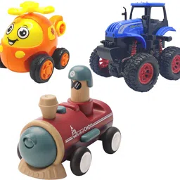 vaniha Unbreakable Four-Wheel Drive Friction Powered Diecast Toy Set-E76-picture-29