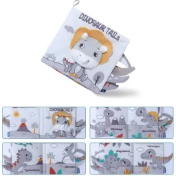 Baby Cloth Book 3D Plush Tail Dinosaur Sensory Toy Cloth Book for Toddlers 6-18M-image-21