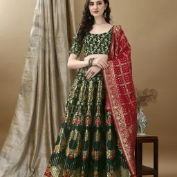 Self Design Semi Stitched Lehenga Choli-image-37