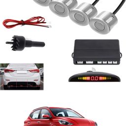 4Silver Parking Sensor With LED Display Increased Safety For Car-123 Universal 4 Silver Reverse Parking Sensor With LED Display For Cars-123 Parking Sensor-image-18