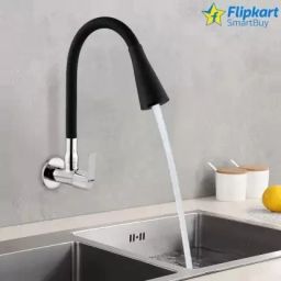 flipkart smartbuy Qbib Prime Flexible Sink Cock(Pack of 1)Flxo Play With 360 Degree Flexible Black Silicon Swivel Spout & Dual Flow Pattern For Hot OR Cold Water With Wall Flange Sink Tap Faucet image 3