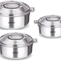 Galaxia 3 Pcs Gift Set Silver Pack of 3 Serve Casserole Set-10