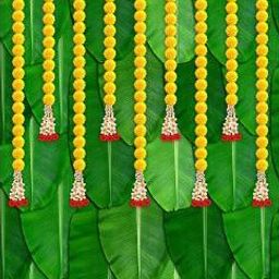 3D Banana Leaf & Flower Backdrop for Decoration (H:8ft X W:5ft) Altar Cloth-image-42