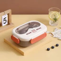 Bear Thermal Lunch Box with Spoon & Fork-Cute & Durable Perfect for Kids ,picnic 3 Containers Lunch Box-image-25