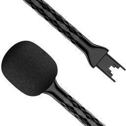 foxne point Wireless Lavalier Microphone Clip-on Mic With Handheld Microphone image 5