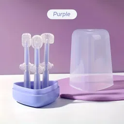Baby Toothbrush 3 in 1 Set for 0-18 Months Babies/Kids, Soft Silicone Ultra Soft Toothbrush-22