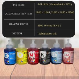 Formujet DTP Sublimaition Ink Mug Printing, Mobail Cover Black + Tri Color Combo Pack Ink Bottle image 4