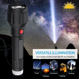 sunaze 2 In 1 Light Mode Rechargeable Handy 50W Long Range Torch Light 1200mAh Battery 5 hrs Torch Emergency Light image 2