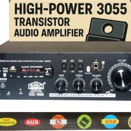 High-Power 3055 Transistor Audio Amplifier | 100W | 4 Channel Speaker 100 W AV Power Amplifier-26
