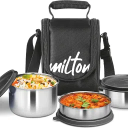 Tasty 3 Stainless Steel, Black,(500ml,200ml,320ml) 3 Containers Lunch Box-image-69