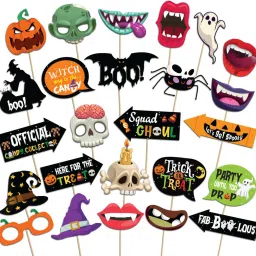 Set of 25 Pcs Happy Halloween Photobooth Props, Halloween Party Decorations-image-62