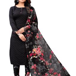 Unstitched Crepe Kurta & Churidar Material Printed-image-33