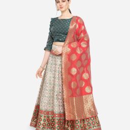 Self Design, Printed Semi Stitched Lehenga & Crop Top-image-39