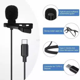 rectitude USB Type C Microphone Mic Audio Mini Clip on Condenser Microphone Mic Microphone image 2