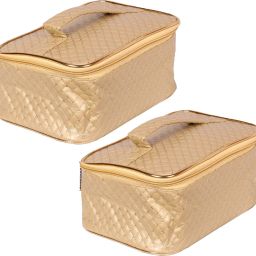 Women Gold Cosmetic Bag-image-99