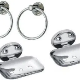 combo of ring and soap dish silver Towel Holder-image-58