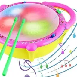 shoptix Flash Drum with 3D Lights and Music Effect & Playing Sticks-Multicolored image 4