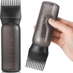 Hair Oil Bottle, Oil Comb 120ML Hair Tools Hair Dye Applicator Brush Bottles-9
