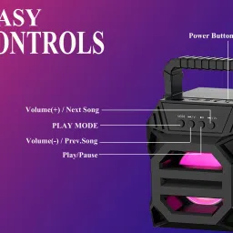 Techobucks Powerpect Music LZ-3102 Bluetooth Speaker Best Home Audio with Faster Bluetooth Connectivity, LED Disco lights ,AUX,FM, USB, TF card support 10 W Bluetooth Speaker image 2