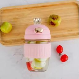 Glass Bottle Rabbit 390ML | Cute Leak-Proof Water Bottle for Kids & Travel 390 ml Bottle-image-31