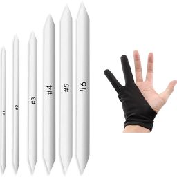 White Paper Stumps & Sketching Glove For artist-12