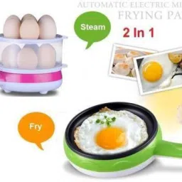 prl traders 2 In 1 Double Layer Electric Non Stick Mini Egg Frying Pan Boiler. 2 In 1 Double Layer Electric Non Stick Mini Egg Egg Cooker image 3