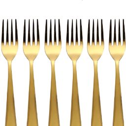 Golden Fork Steel Cutlery Set of 1 of 6 Pieces Stainless Steel Dinner Fork, Salad Fork Set-19