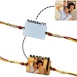 Religious Photo Rakhi Brother Rectangular Shape for Brothers Pack of 2 Assorted Rakhi Set-20