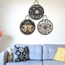 suveharts 3 Pcs Moon Wooden Circle Set Hanging-picture-46