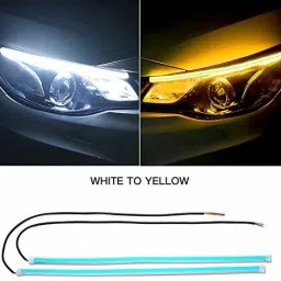 autobizarre White Flow LED Sequential Audi Style Daytime Running Lights Stick-on Above Headlamp Car Fancy Lights image 2